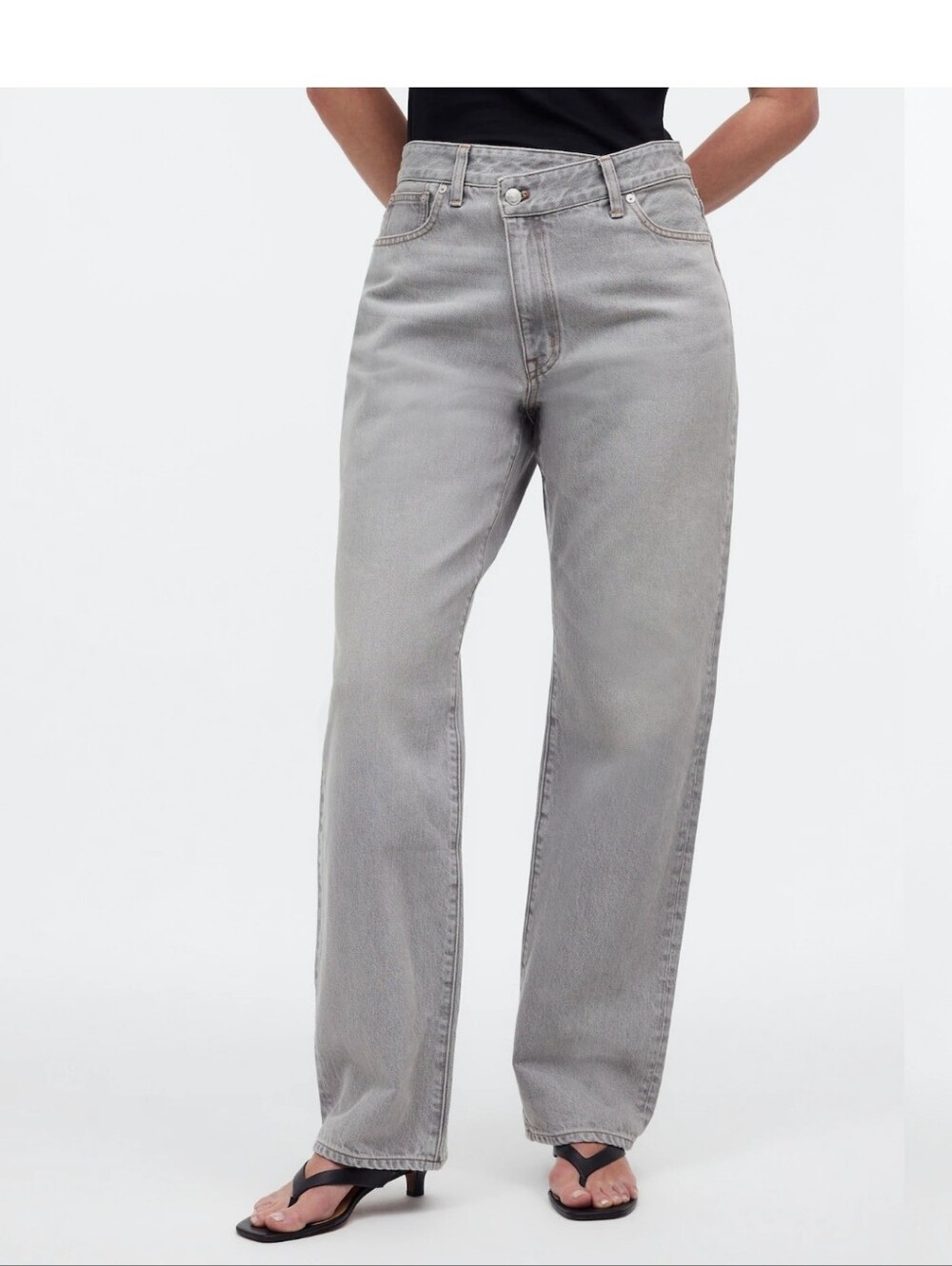 Madewell Curvy 90's Straight Jeans Cross-Tab Light Charcoal/Heywood Wash SZ 29